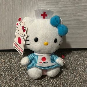 TY "ORIGINAL" Beanie Babies Sanrio Hello Kitty "I Love Japan" plush
